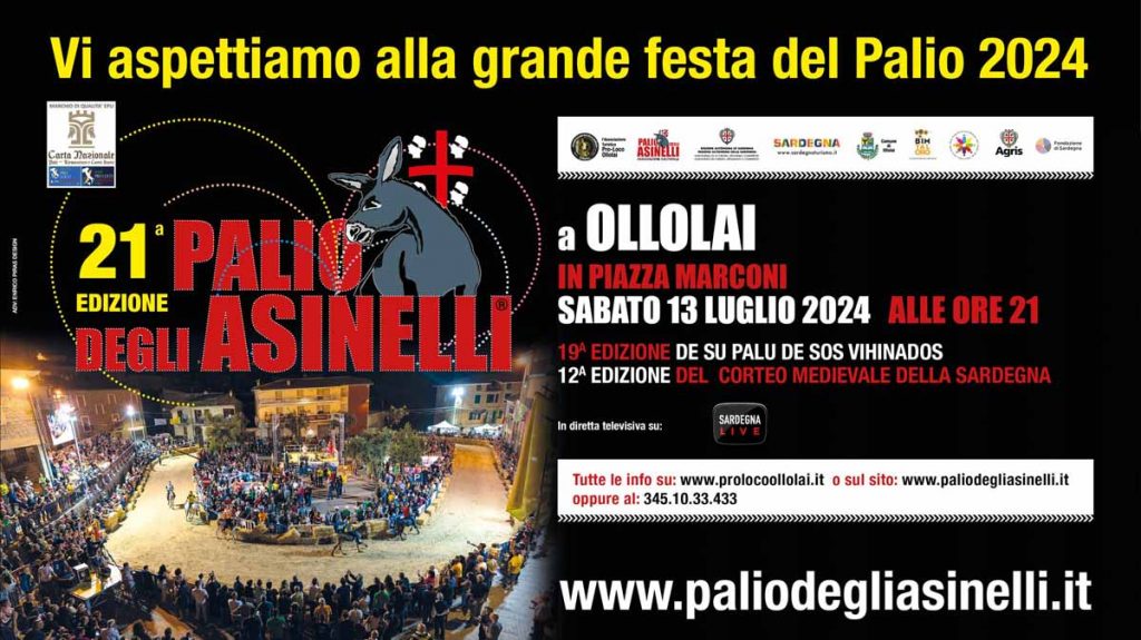 Palio asinelli Ollolai 2024, date e manifesto