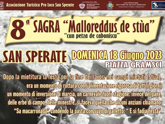 Sagra Malloreddus a San Sperate, date e programma 2023