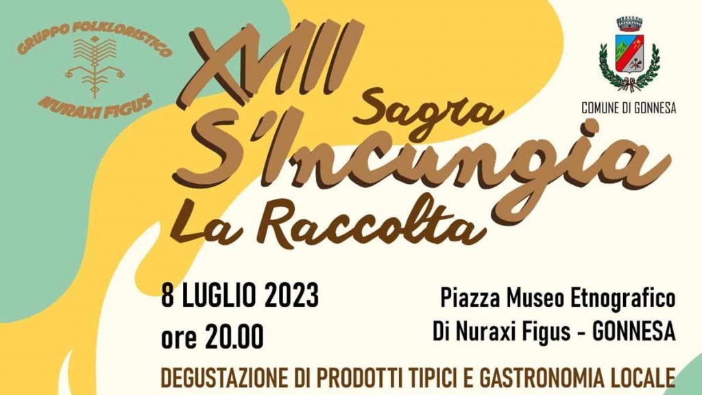 Sagra de s' incungia a Nuraxi Figus, manifesto con data e programma