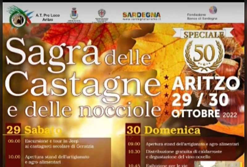 Sagra delle castagne 2022 di Aritzo, programma e locandina