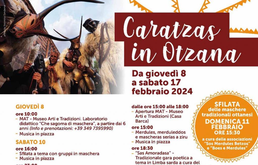 Carnevale di Ottana 2024, manifesto con data e programma