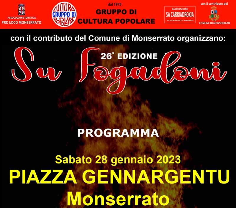 Su Fogadoni 2023 a Monserrato, manifesto e programma