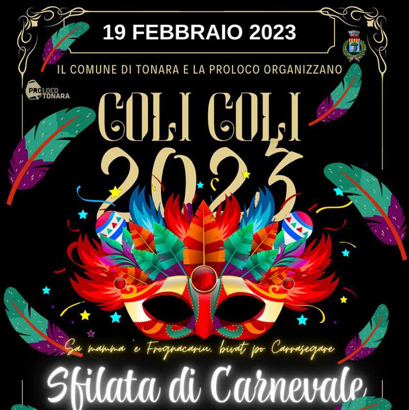 Carnevale Tonara 2023, programma sfilata
