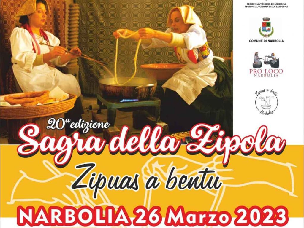 Sagra della zipola 2023 a Narbolia, manifesto e data