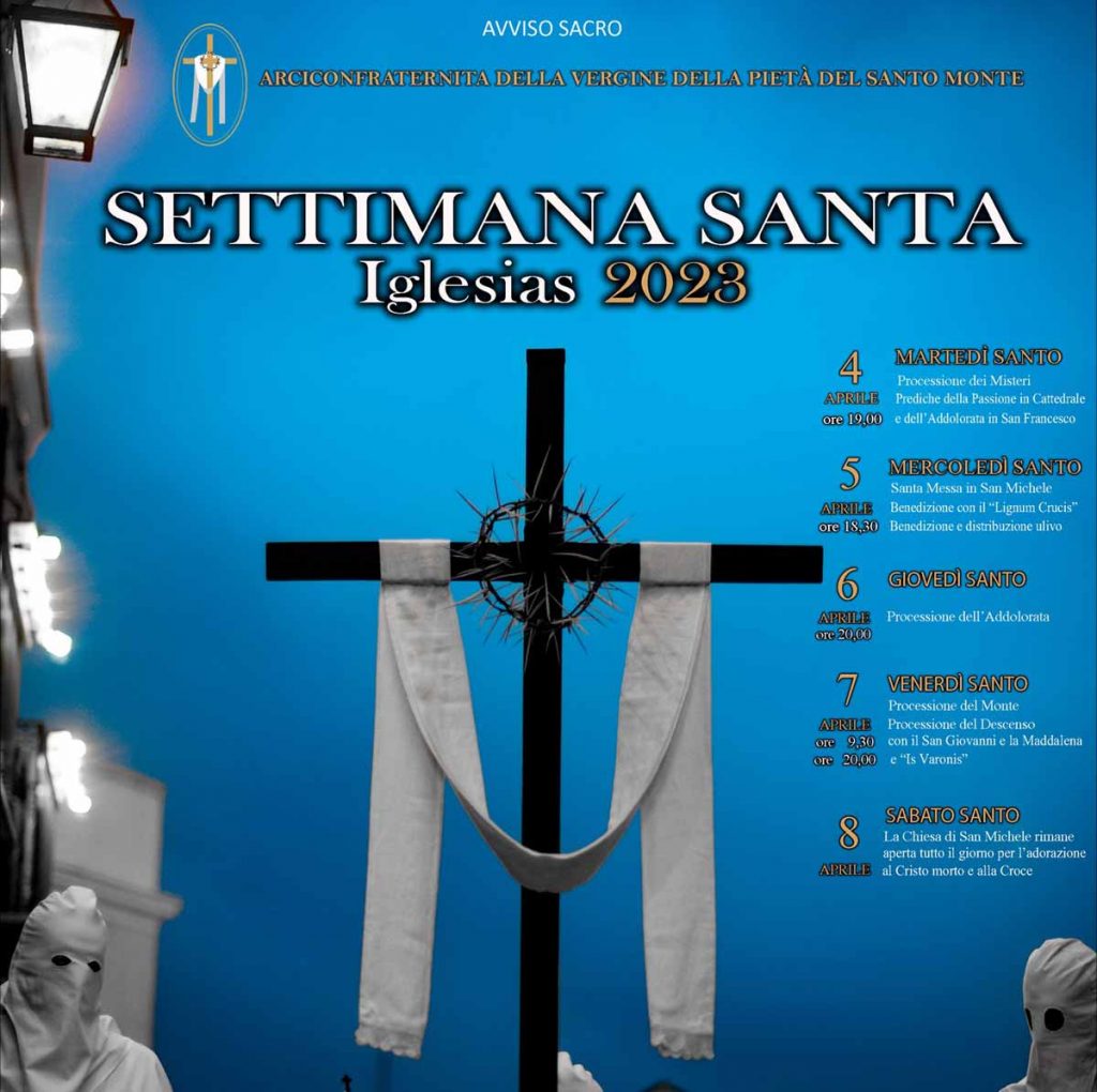 Settimana Santa Iglesias 2023, locandina con il programma
