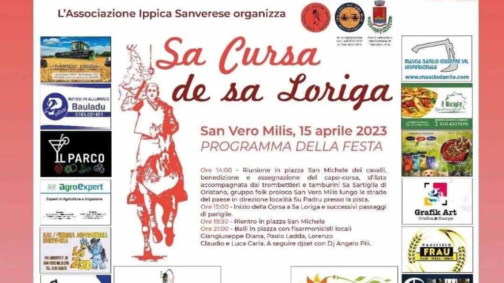 Sa cursa a sa loriga a San Vero Milis, manifesto e programma 2023