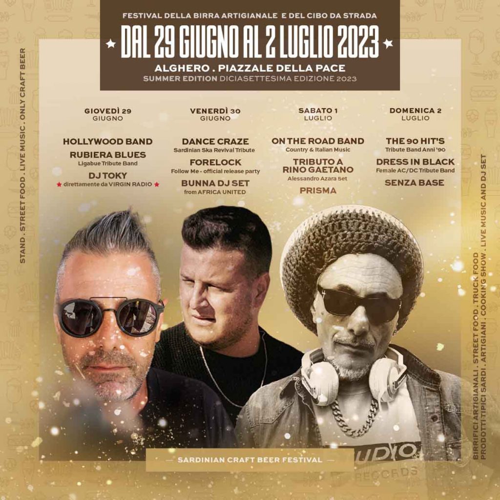 Programma concerti Birralguer Alghero 2023, manifesto