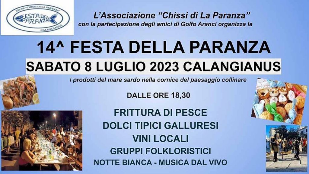 Festa della paranza Calangianus 2023, data, programma e manifesto