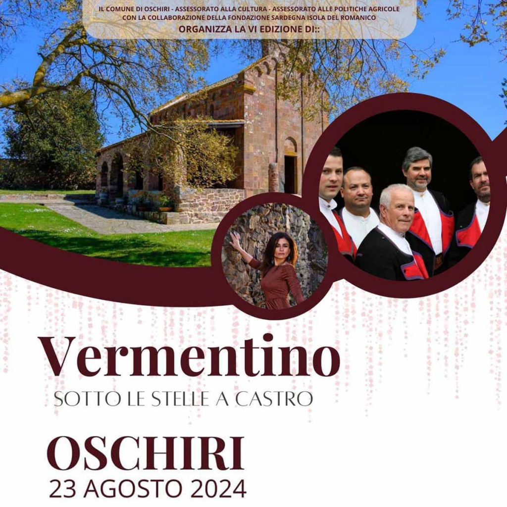 Vermentino sotto le stelle Oschiri 2024, manifesto con data e programma