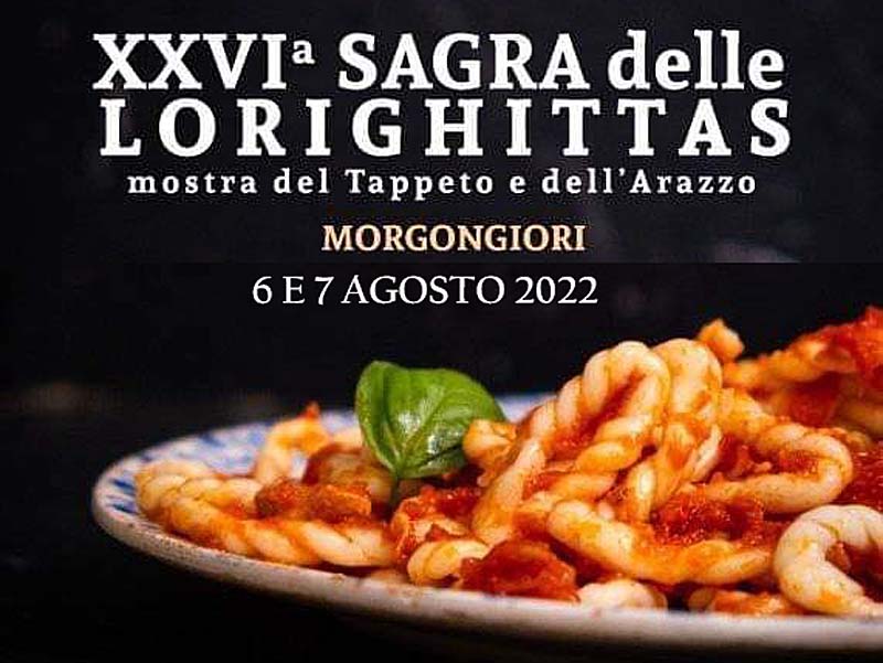 sagra lorighittas morgongiori 2022, programma e manifesto
