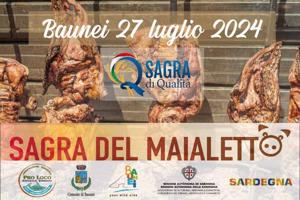 Sagra del maialetto 2024 a Baunei, manifesto con la data ufficiale