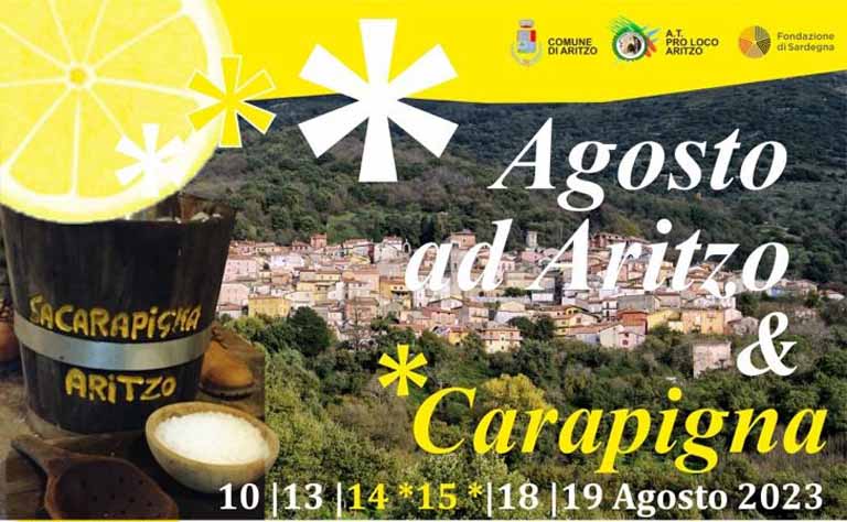 Sagra della Carapigna 2023 ad Aritzo, manifesto, date e programma
