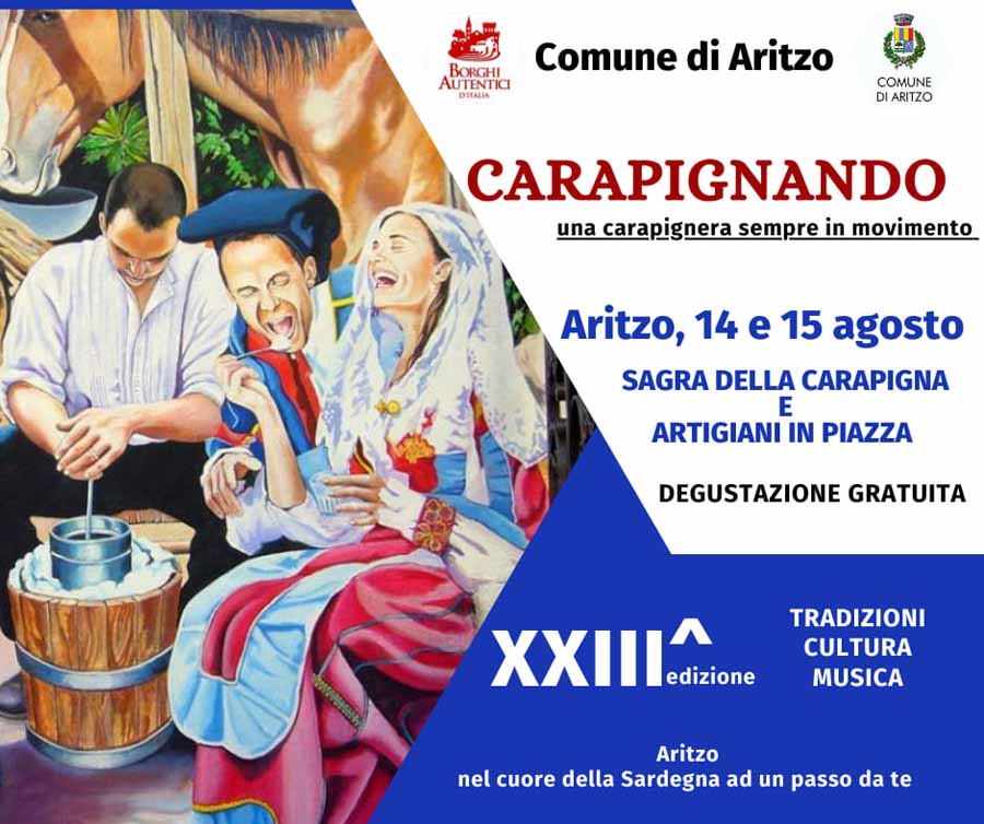 Sagra della Carapigna 2024 ad Aritzo, manifesto, date e programma