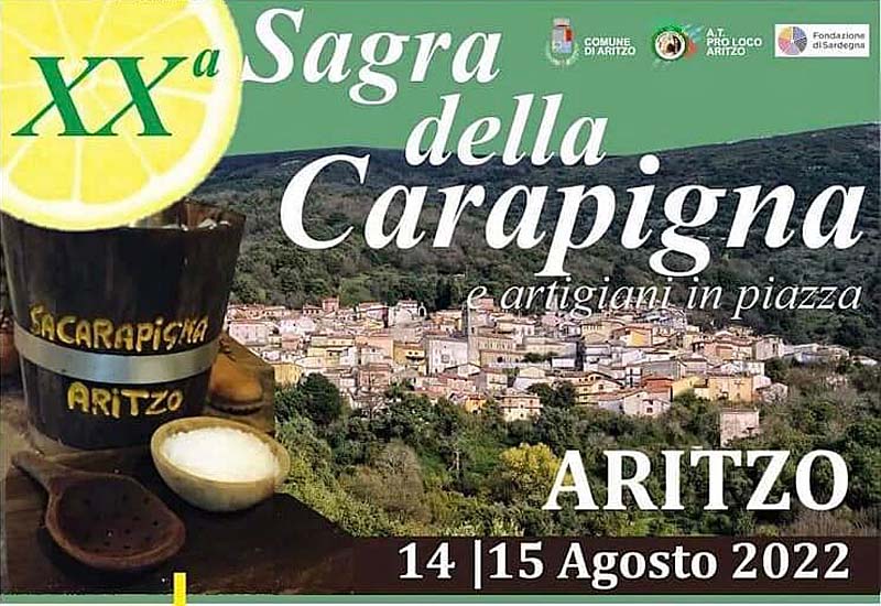 Sagra della Carapigna Aritzo 2022, manifesto e programma
