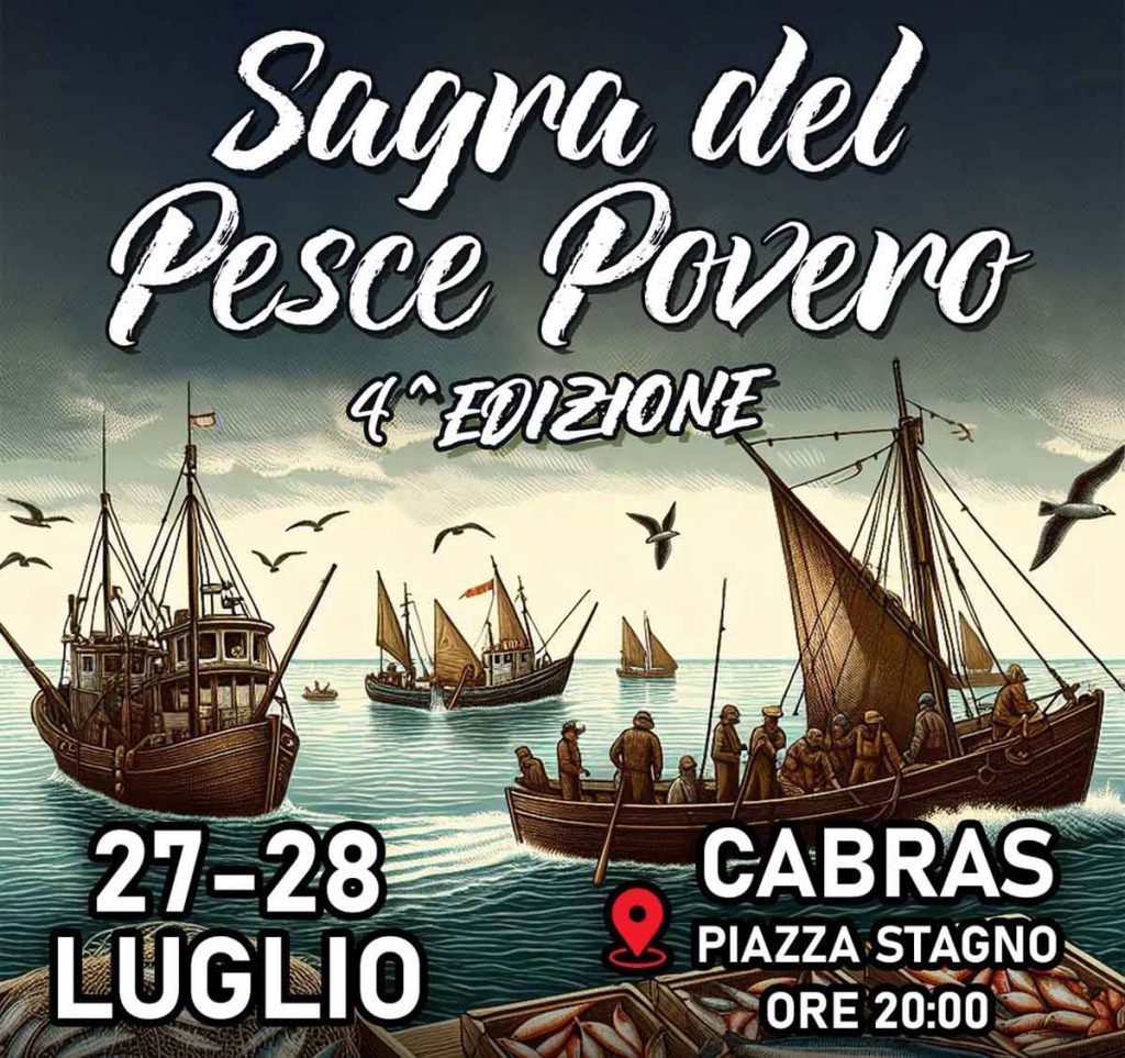 Sagra del pesce povero 2024 a Cabras, manifesto con date e programma