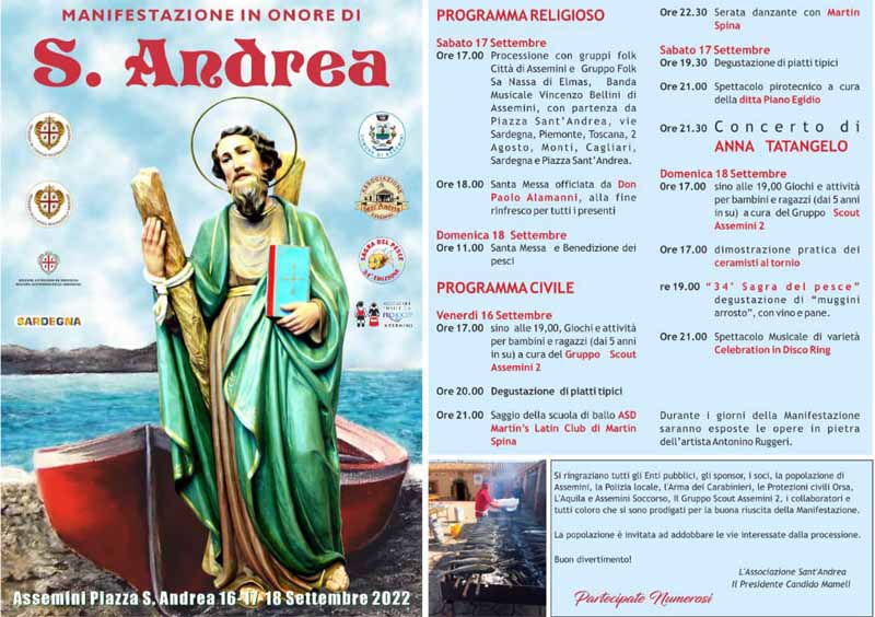 Sant'Andrea Assemini 2022, manifesto e programma