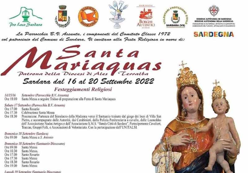 Santa Maria Aquas Sardara 2022, manifesto e programma