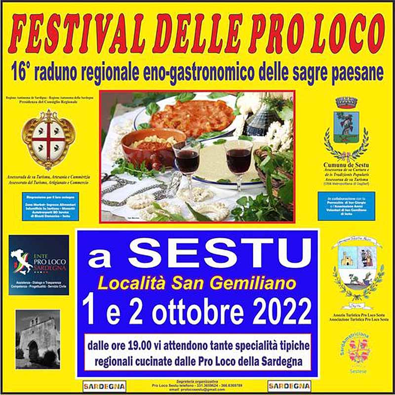 Festival delle pro loco della Sardegna 2022 a Sestu, programma e manifesto