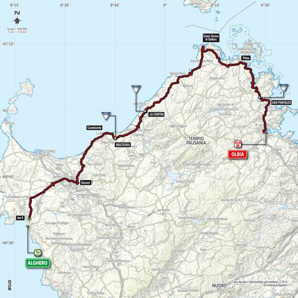 giro100-tappa-1-alghero-olbia-percorso
