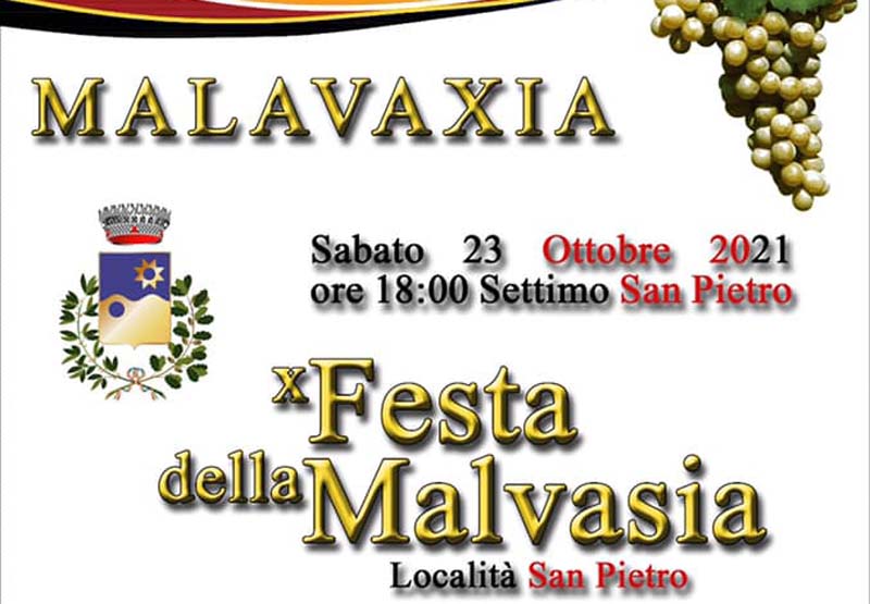 Manifesto con data e orari della Festa della malvasia 2021