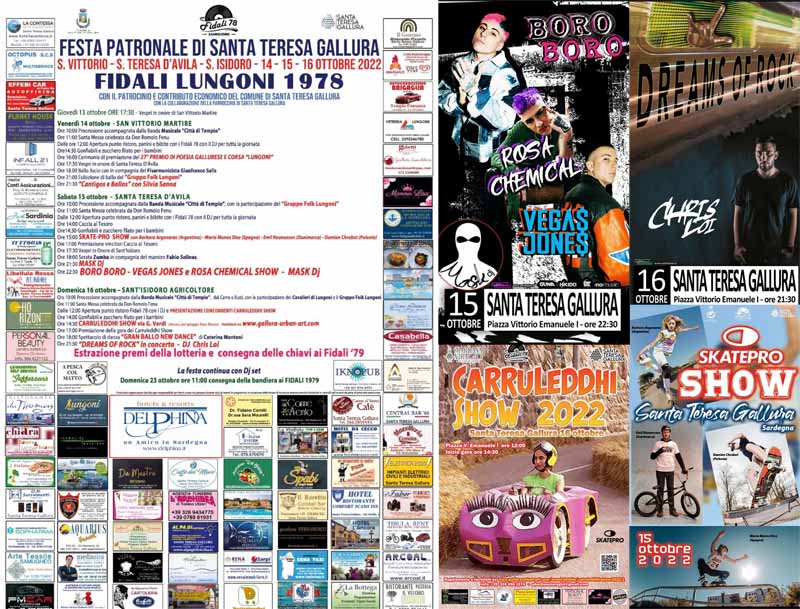 Programma festa patronale di Santa Teresa Gallura 2022