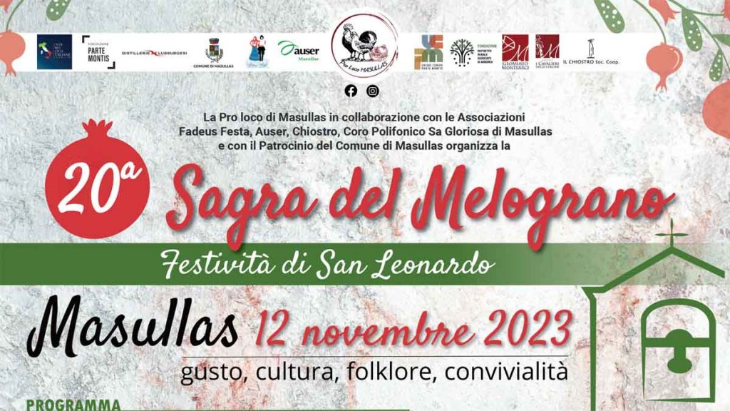 Sagra Melograno Masullas 2023, manifesto con data e programma