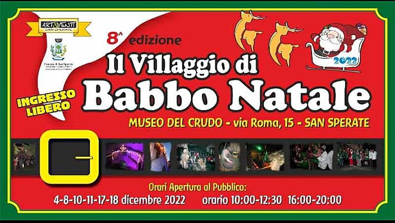 Il villaggio di Babbo Natale 2022 a San Sperate, manifesto con date e orari