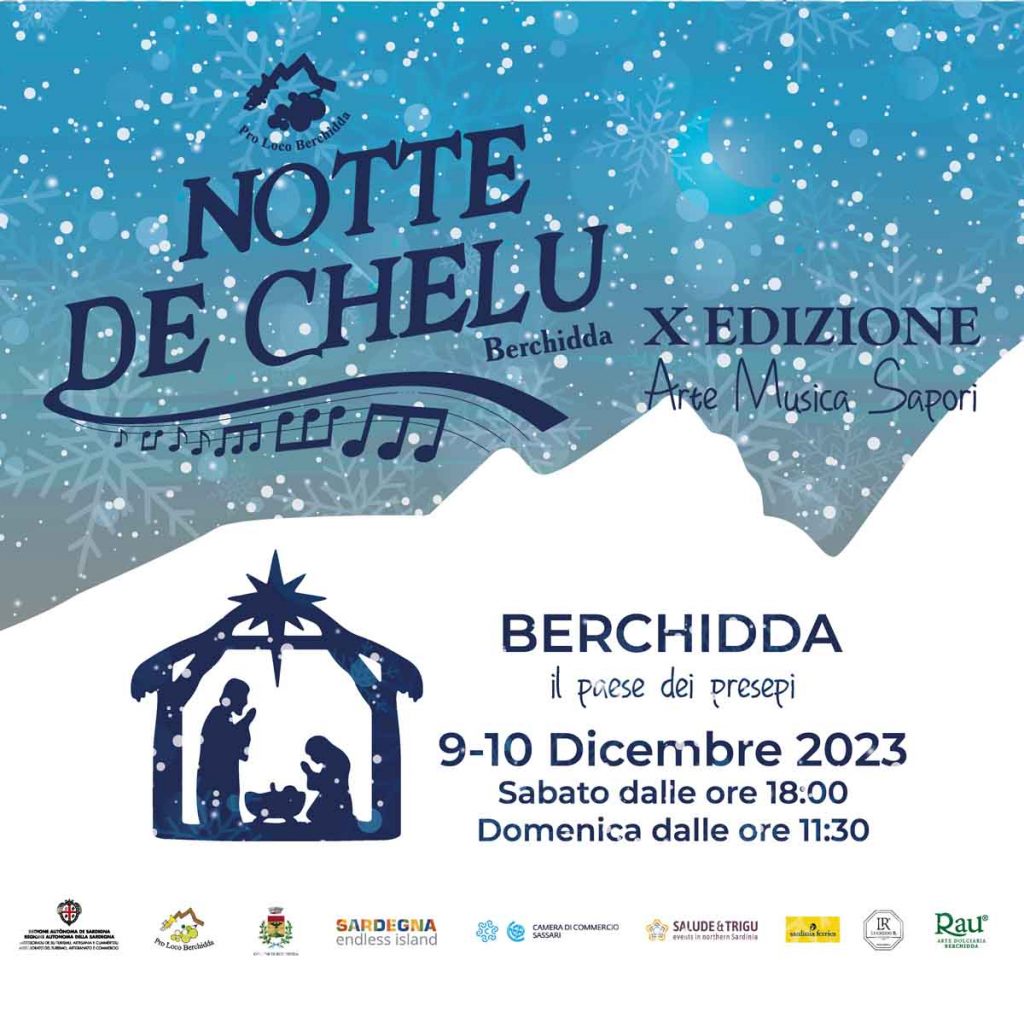 Notte de chelu Berchidda 2023, manifesto con date e programma
