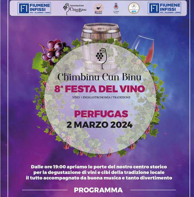 Chimbinu cun binu a Perfugas, manifesto con data e programma 2024