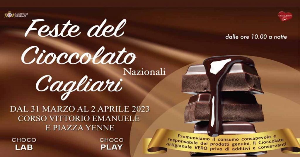 Festa del cioccolato 2023 a Cagliari, manifesto con date e programma