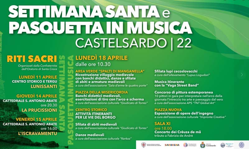 Pasquetta in musica a Castelsardo, programma 2022