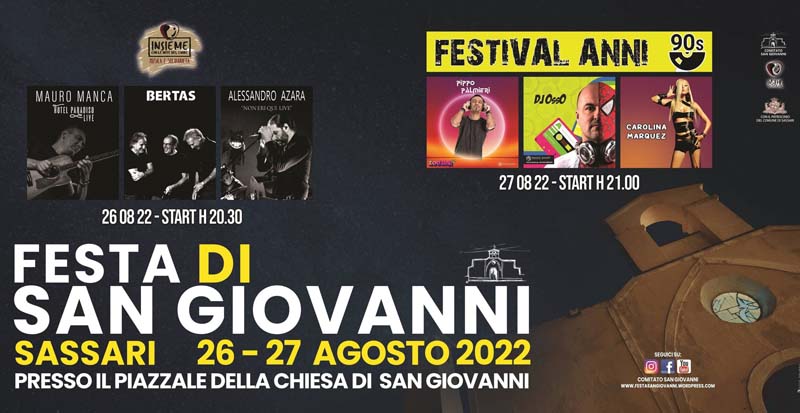 Festa di San Giovanni a Sassari, programma e locandina