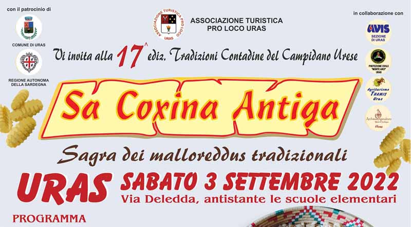 Sa Coxina Antica Uras 2022, manifesto con date e programma