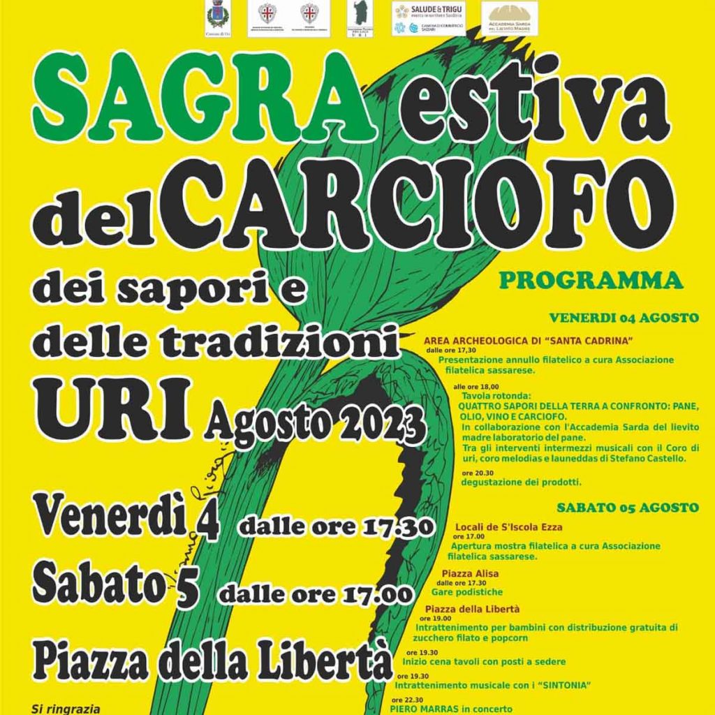 Sagra del carciofo estiva Uri 2023, date e programma