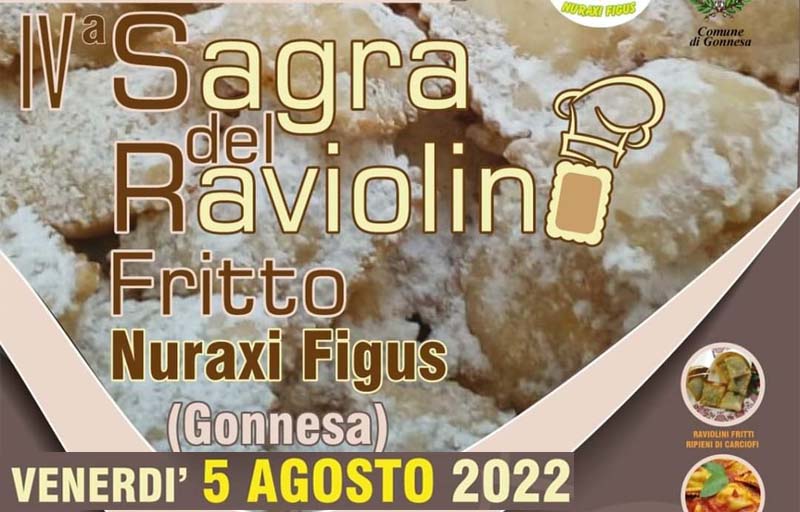 Sagra raviolino fritto 2022 Nuraxi Figus, mainifesto