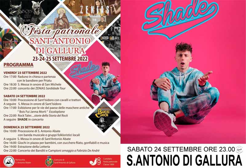 Festa patronale Sant'Antonio di Gallura, programma e locandine