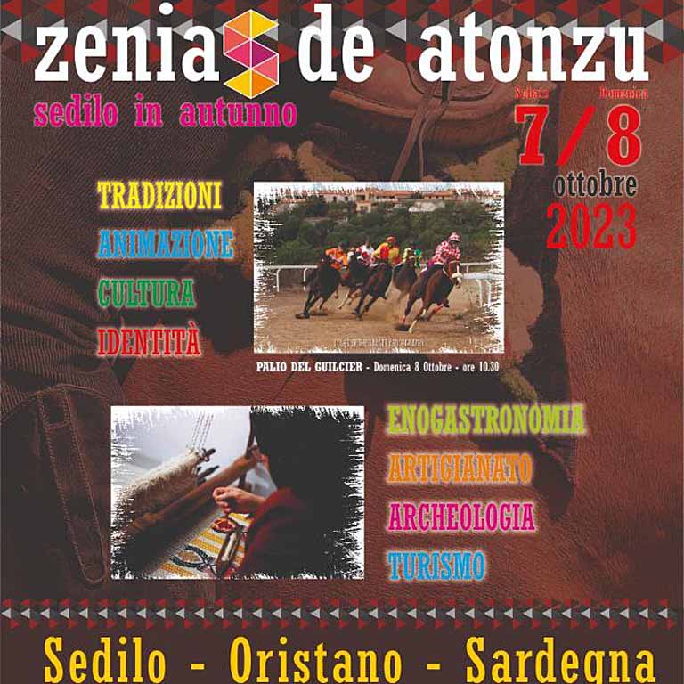 Zenias de atonzu Sedilo 2023, manifesto con date e programma