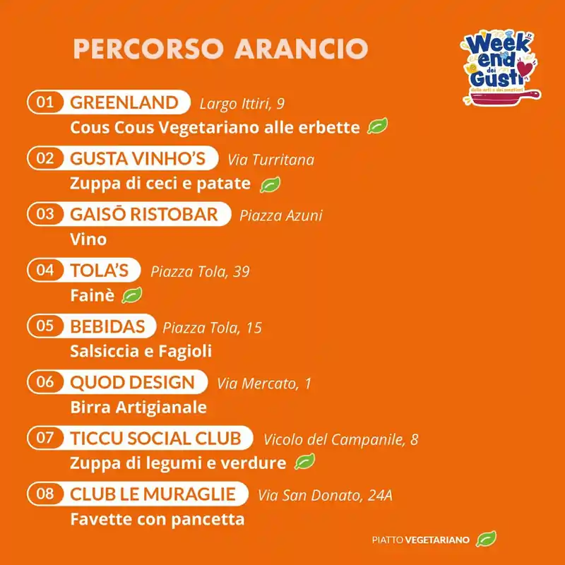 Weekend dei gusti 2024 a Sassari, itinerario arancio!