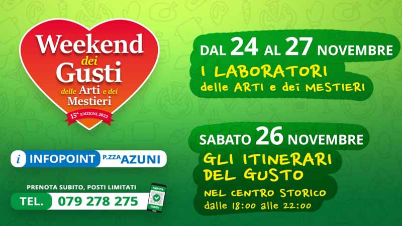 Weekend dei gusti a Sassari 2022, manifesto e programma