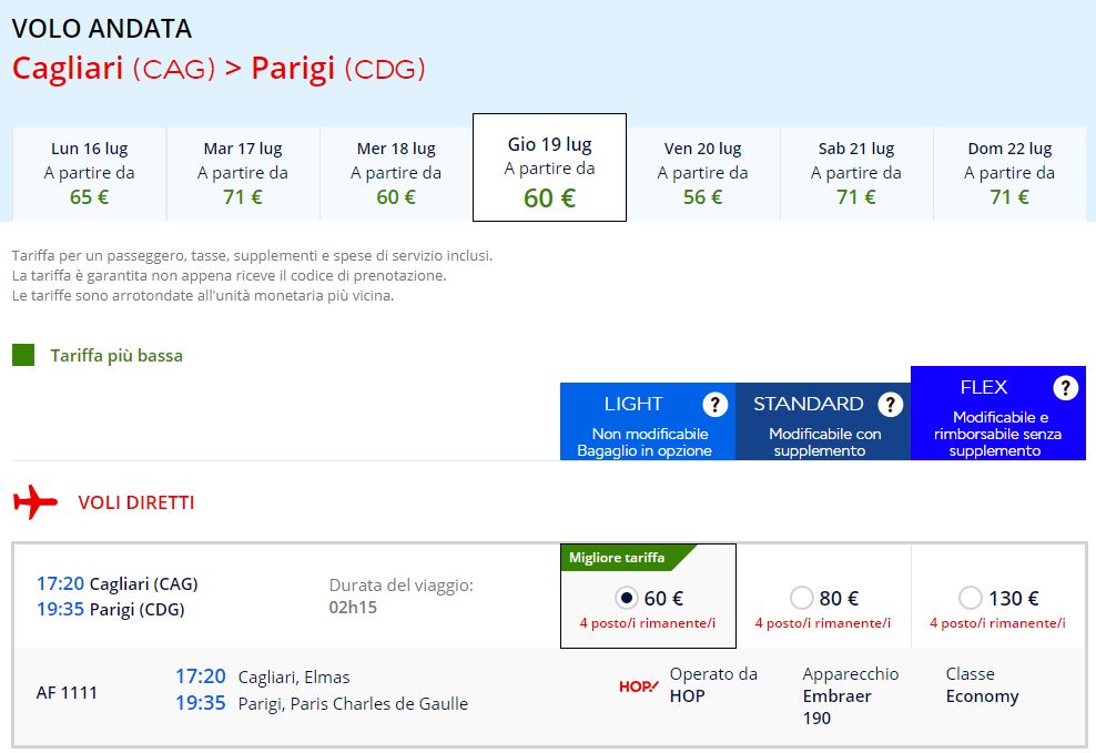 volo-cagliari-parigi-air-france-luglio-2018
