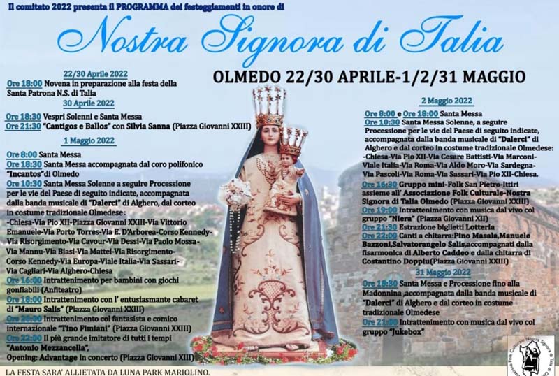 Nostra Signora di Talia Olmedo 2022, programma
