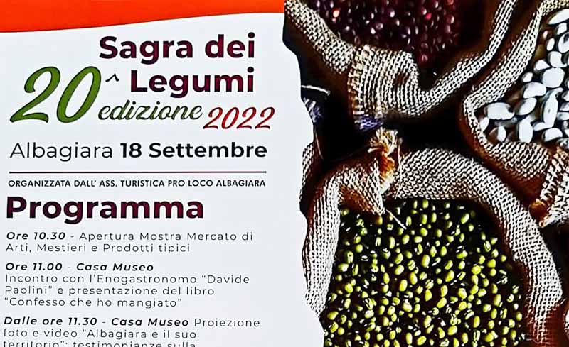 Sagra dei legumi Albagiara 2022, programma e manifesto