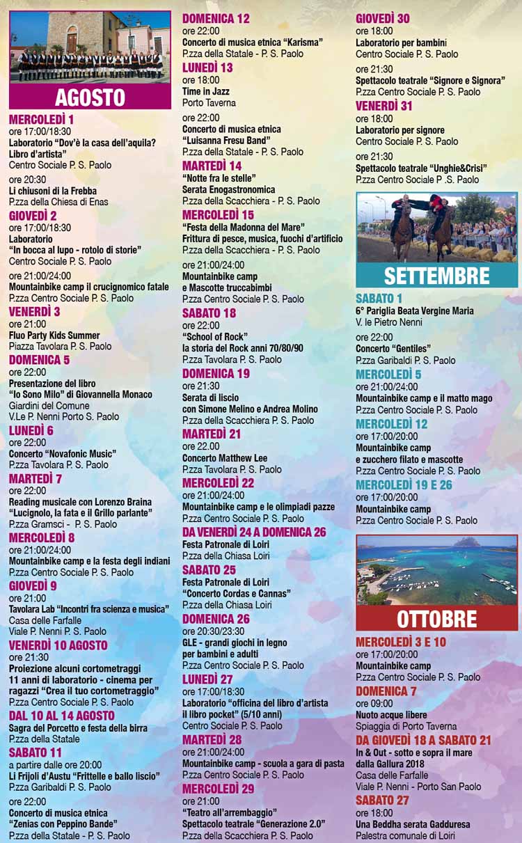 calendario-eventi-agosto-settembre-ottobre-2018-loiri-porto-san-paolo