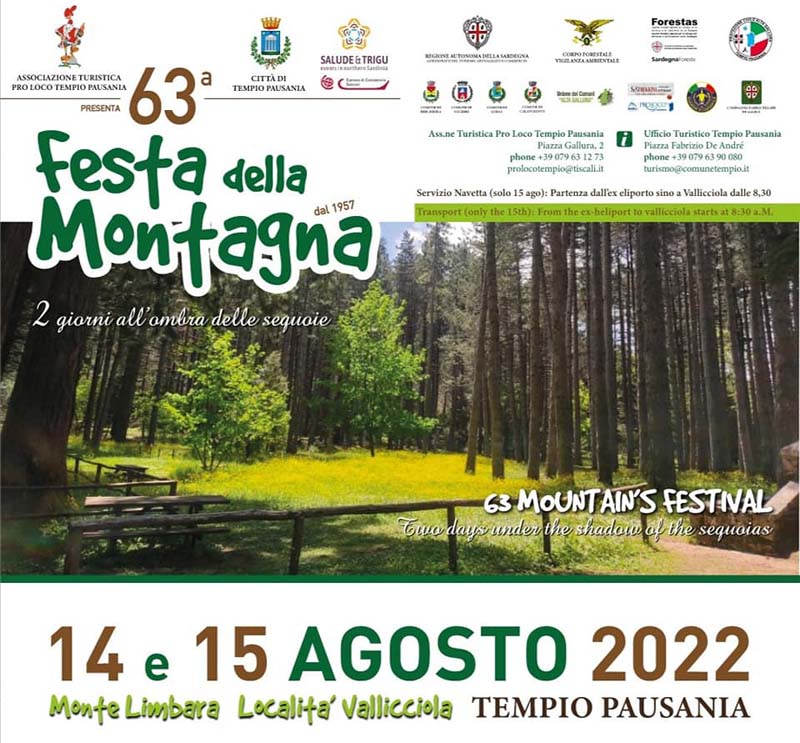 Festa della montagna per il ferragosto sul Limbara 2022, manifesto