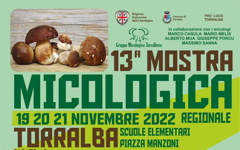 Mostra Micologia Terralba 2022, manifesto e programma