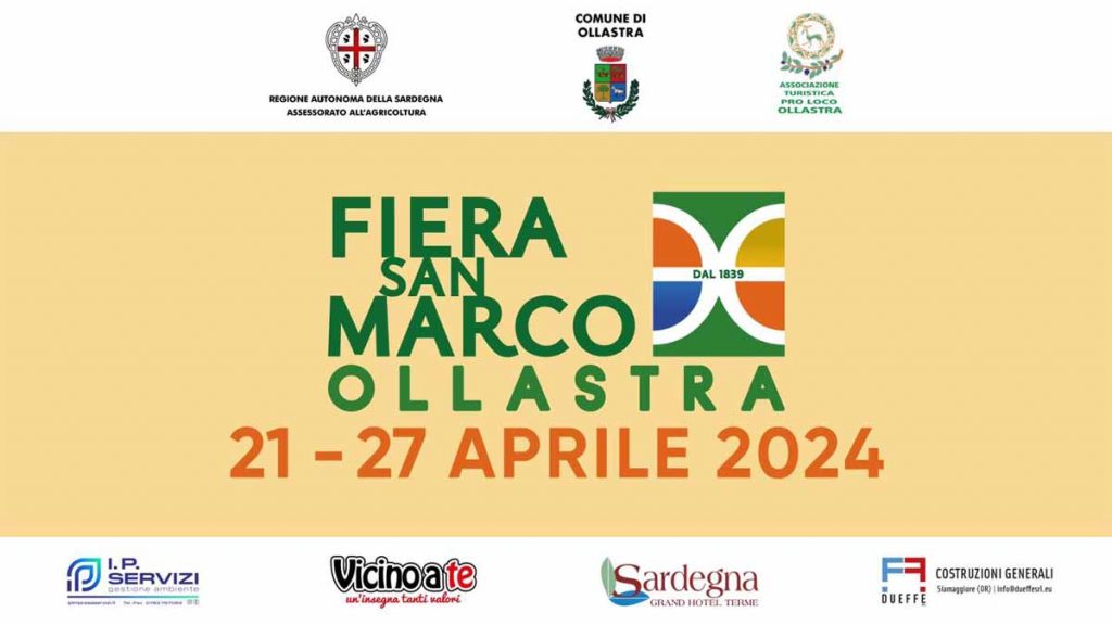 Fiera di San Marco a Ollastra, manifesto con le date ufficiali 2024