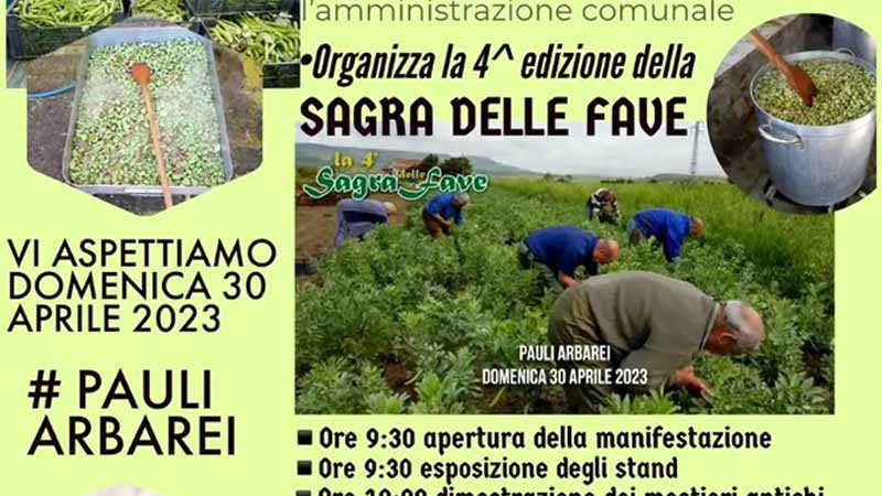 Sagra delle fave di Pauli Arbarei, manifesto 2023