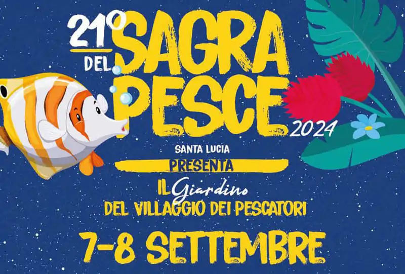 Manifesto della Sagra del pesce di Santa Lucia a Siniscola, con date e programma 2024