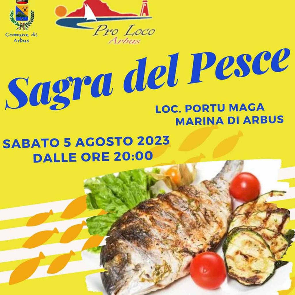Sagra del pesce di Portu Maga ad Arbus, manifesto e programma 2023