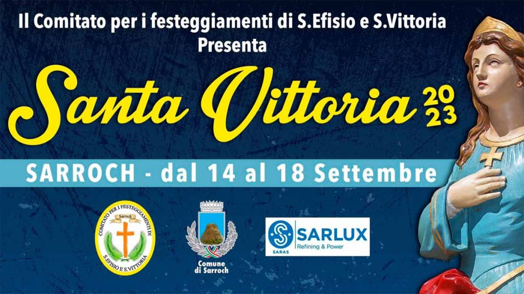 Festa patronale di Santa Vittoria 2023 a Sarroch, manifesto e date
